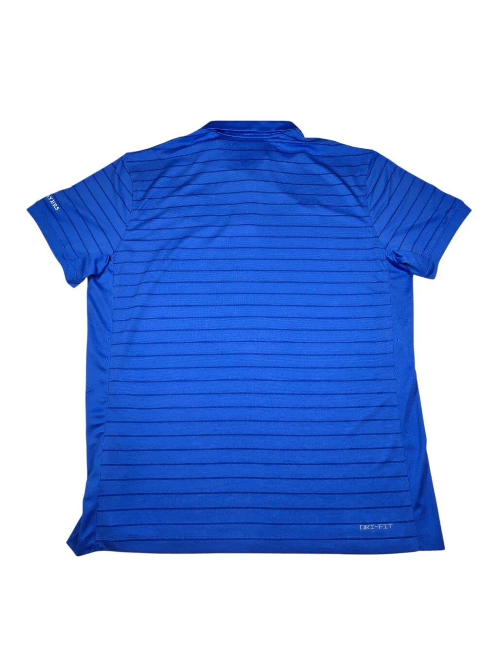 Nike Dri-Fit THE PLAYERS JAY FUND Logo Blue Striped Golf Polo Shirt Men's Sz XL